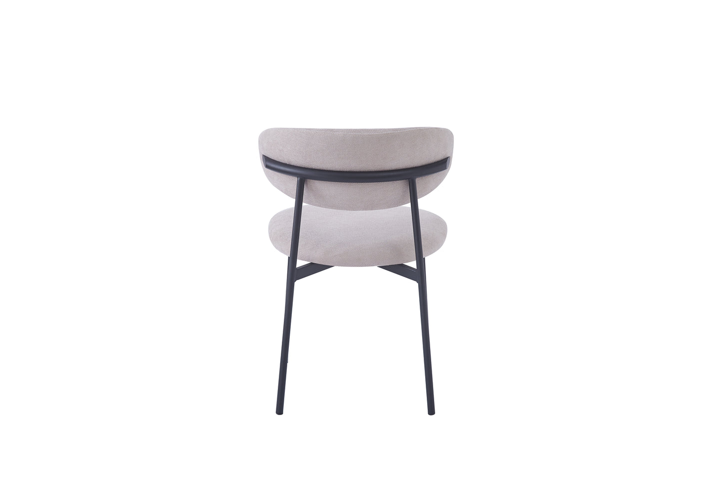 Chaise Lulu pieds noirs tissu sergé moka