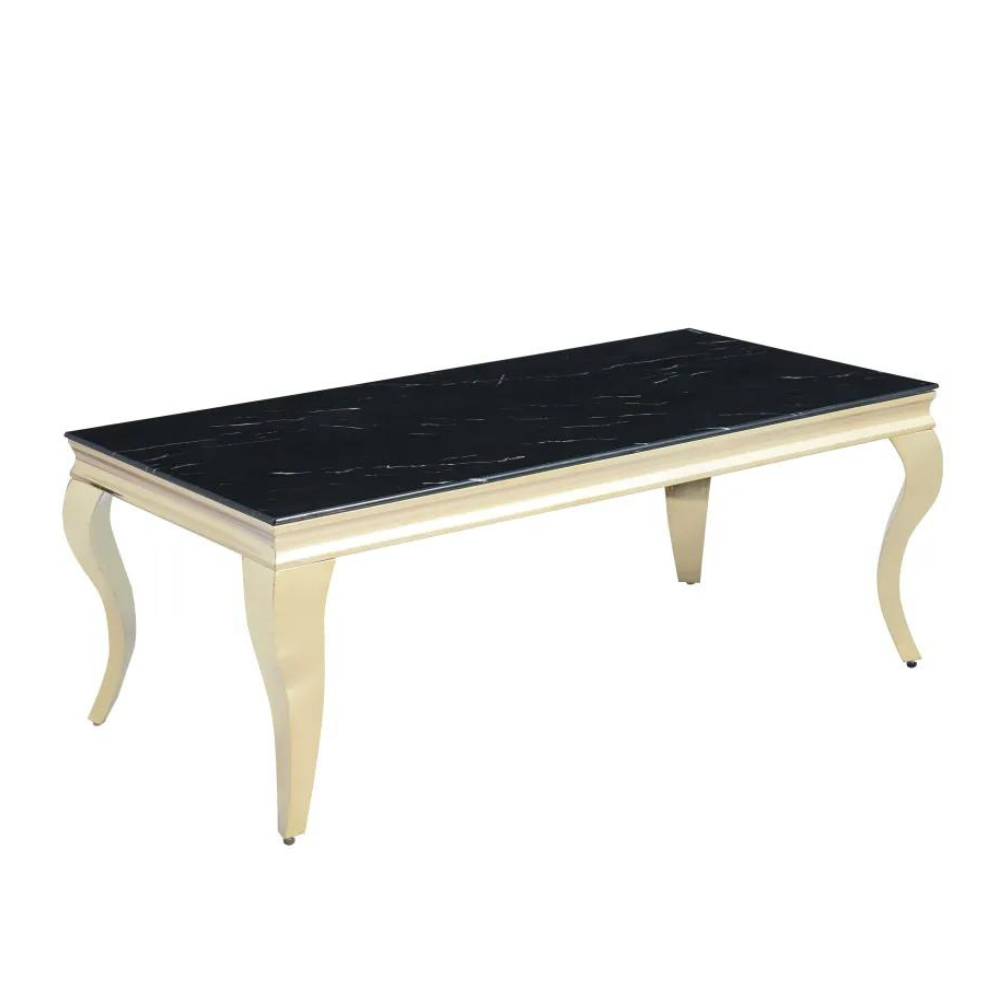 Table basse Nansouty Or marbre noir