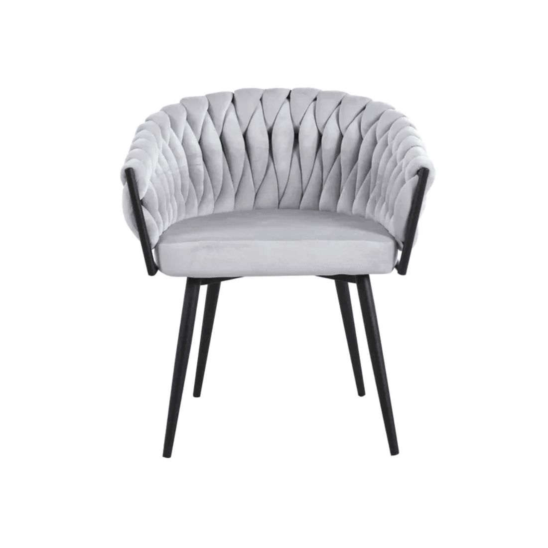 Chaise Tressée - Velours, Style Fauteuil accoudoirs