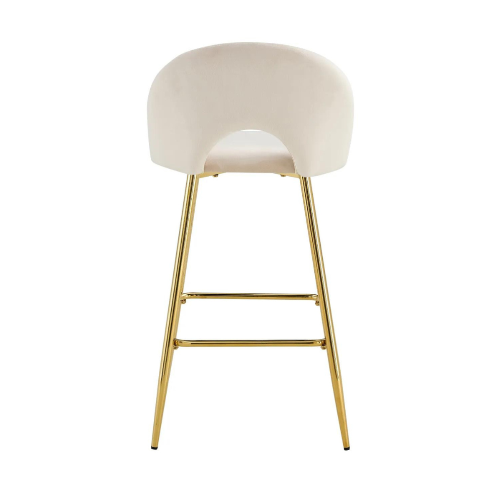 Tabouret Teddy Or Velours Beige
