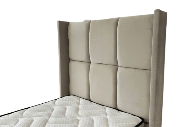 Lit Coffre simple Rio Velours Beige