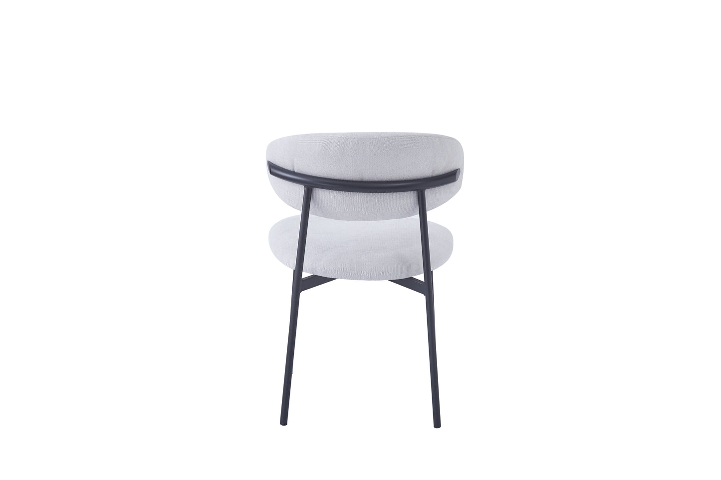 Chaise Lulu pieds noirs tissu sergé gris