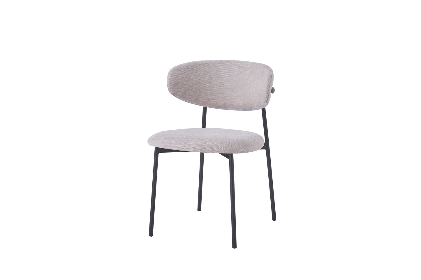 Chaise Lulu pieds noirs tissu sergé moka