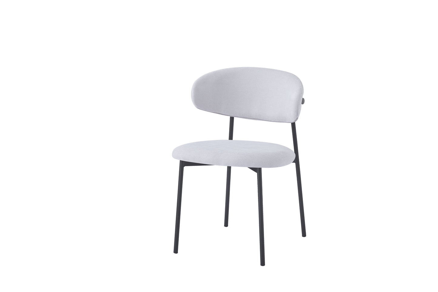 Chaise Lulu pieds noirs tissu sergé gris