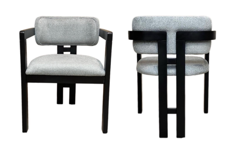 Chaise Atlantis Bois Noir Laine bouclée
