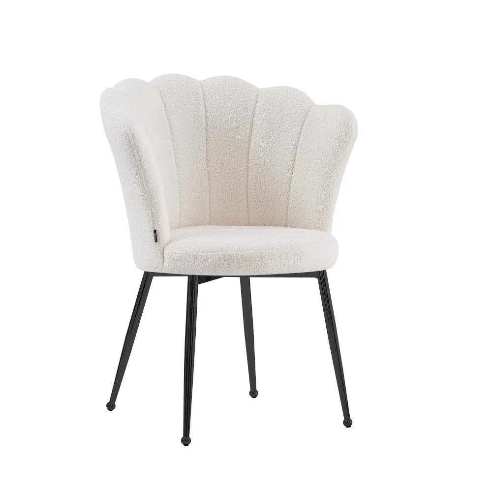 Chaise Quinconce Noir velours Laine bouclée