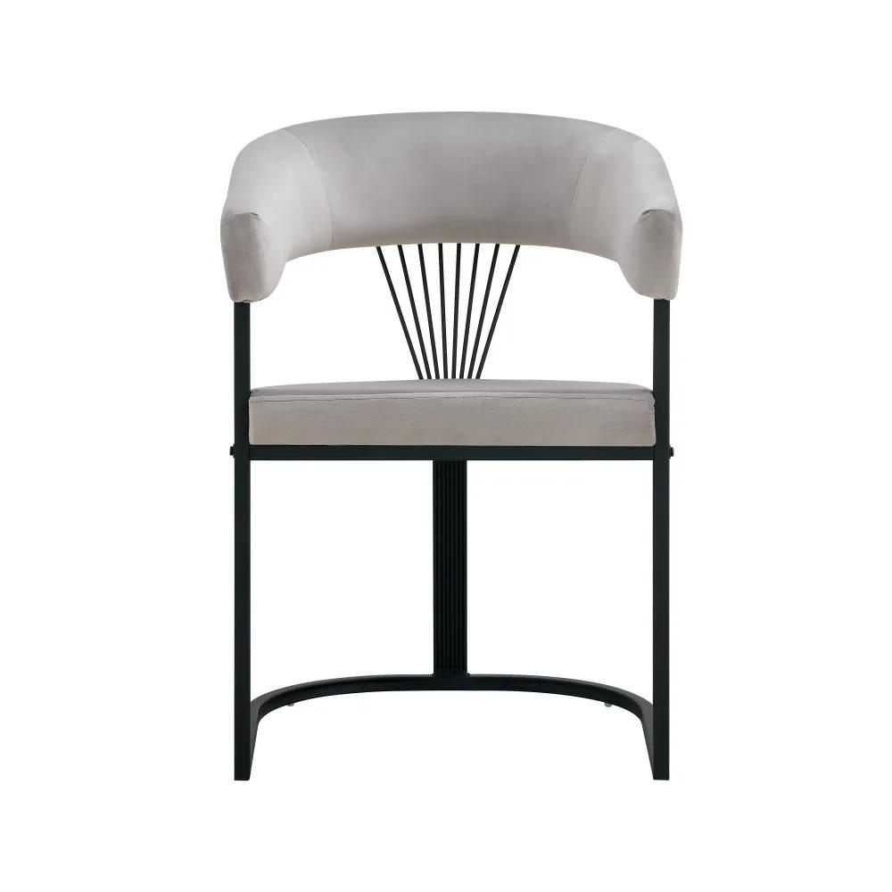 Chaise Brittany Noir velours Gris