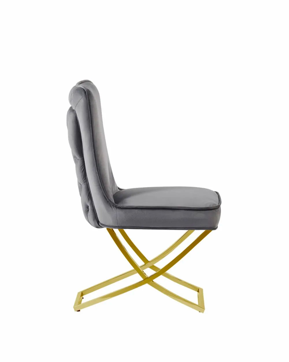 Chaise Gabrielle Or velours Anthracite