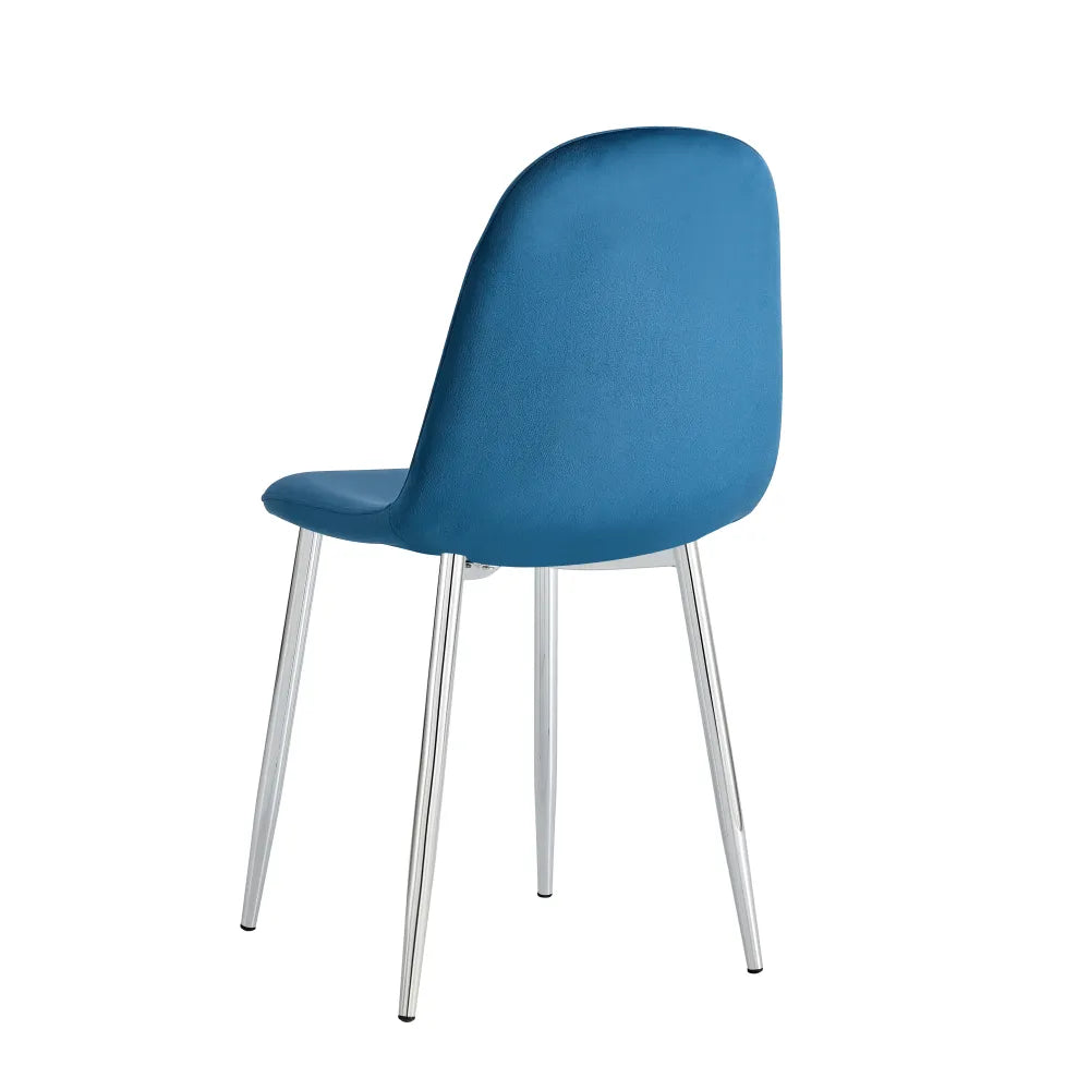 Chaise Maya Argent velours Vert Canard