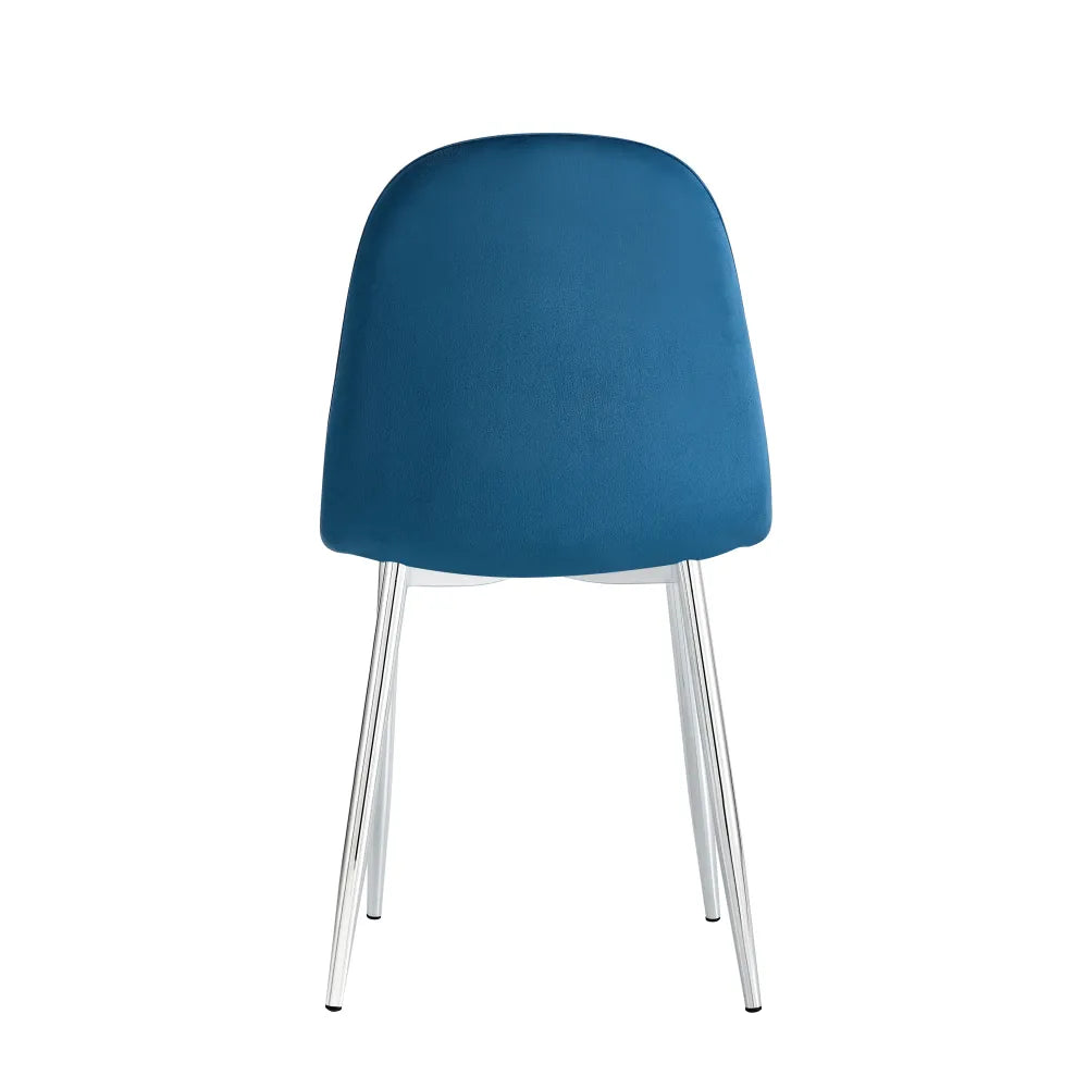 Chaise Maya Argent velours Vert Canard
