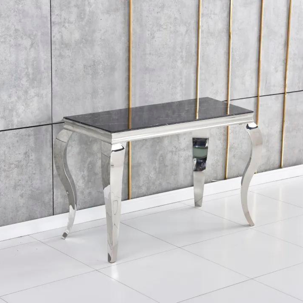 Console Nansouty Argent marbre noir 110 cm