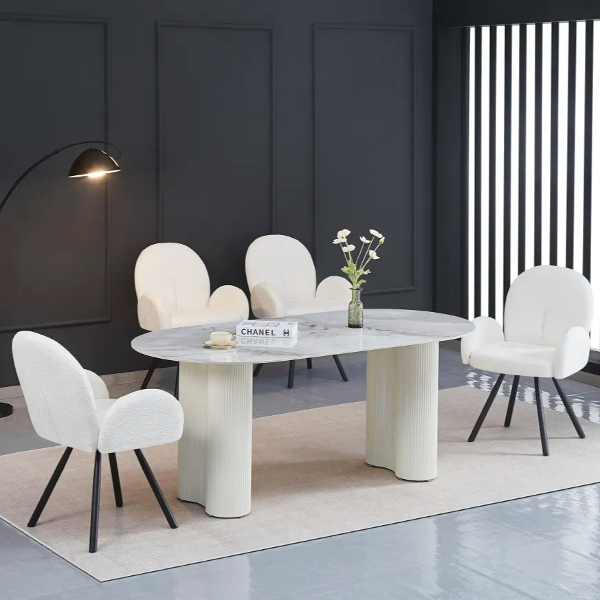 Table à manger Venezia céramique marbre blanc