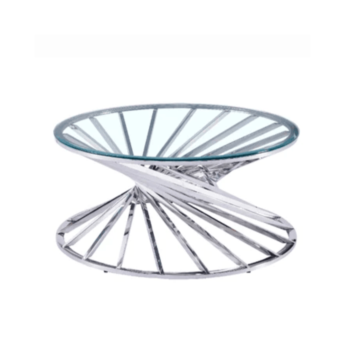 Table basse Quinconce Argent Verre Trempé