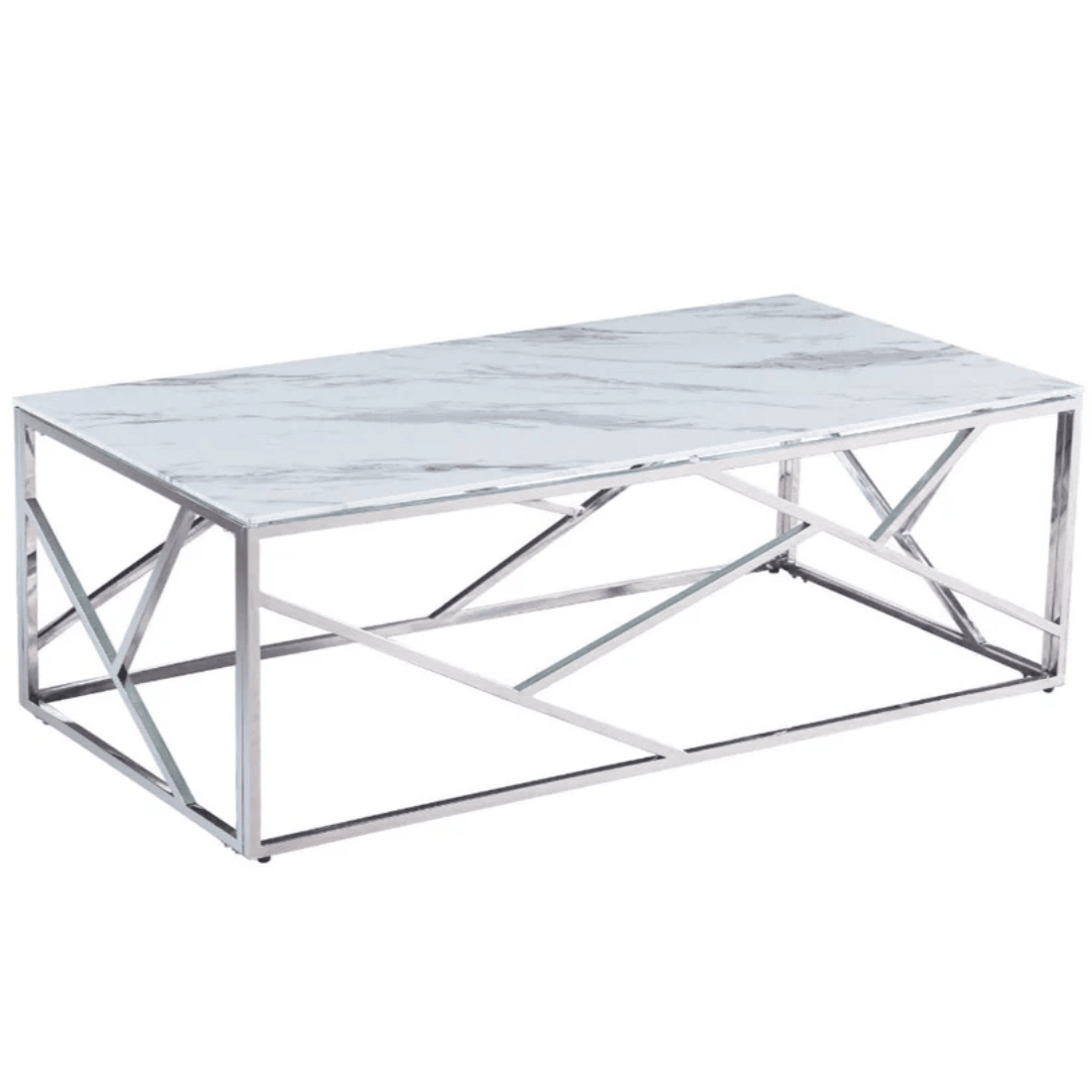 Table basse Comédie Argent Marbre blanc