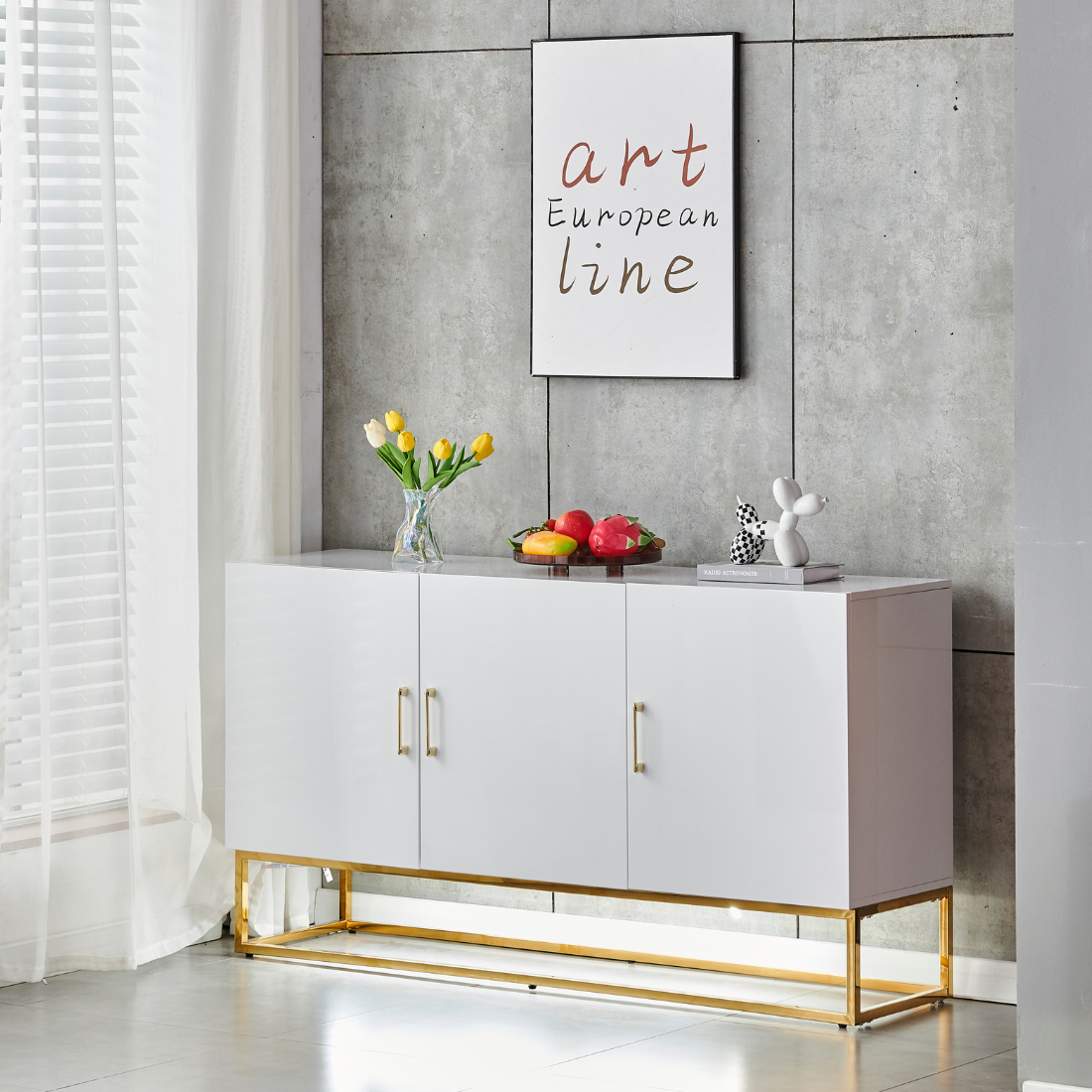 Buffet Alya bois laque dore