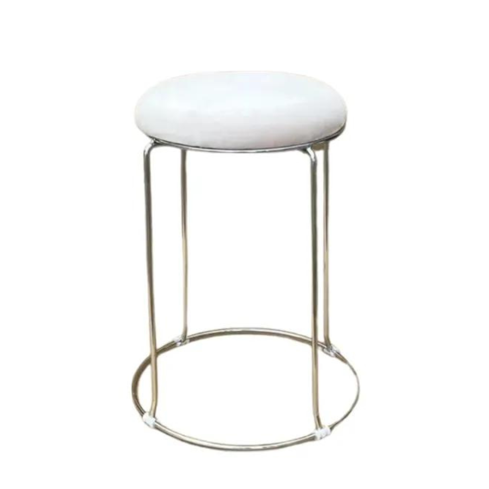 Tabouret Dijeaux Argent velours Beige