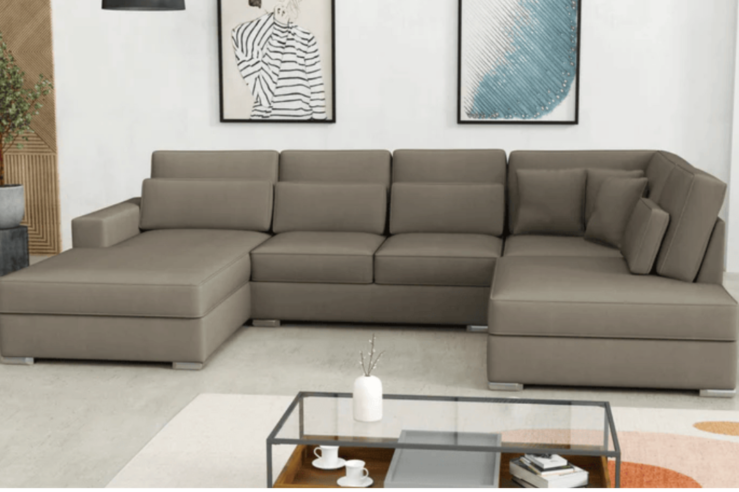 Canapé Bristol panoramique Moka