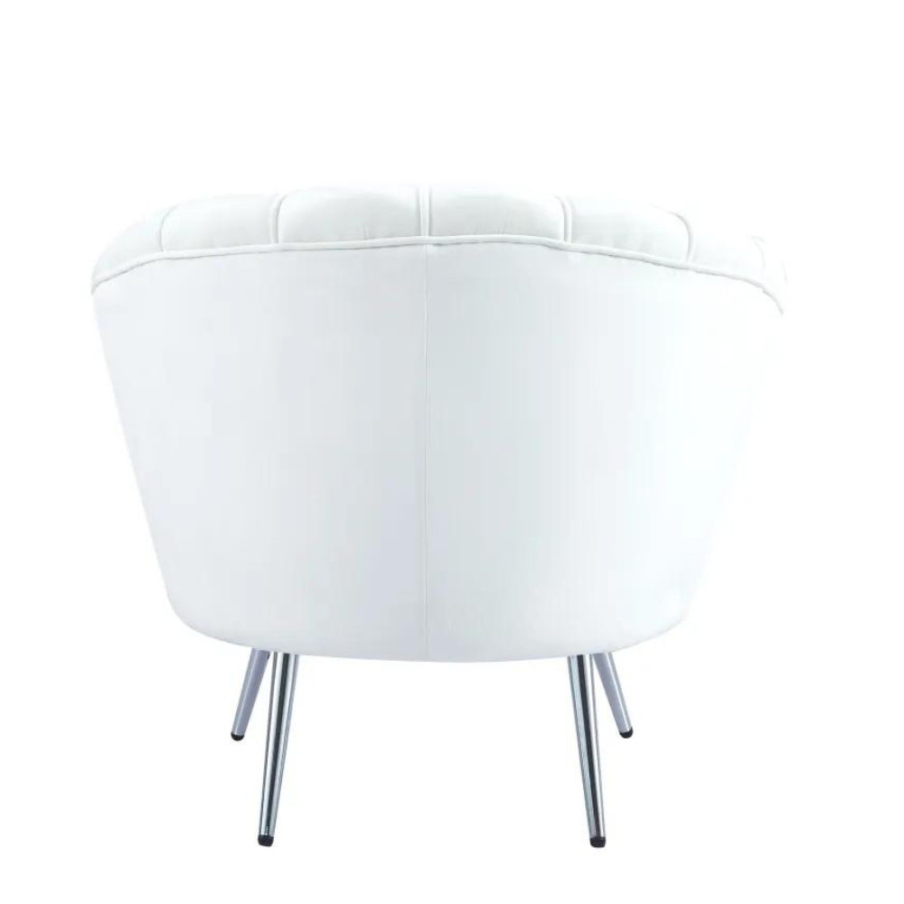 Fauteuil Quinconce Argent velours Ecru