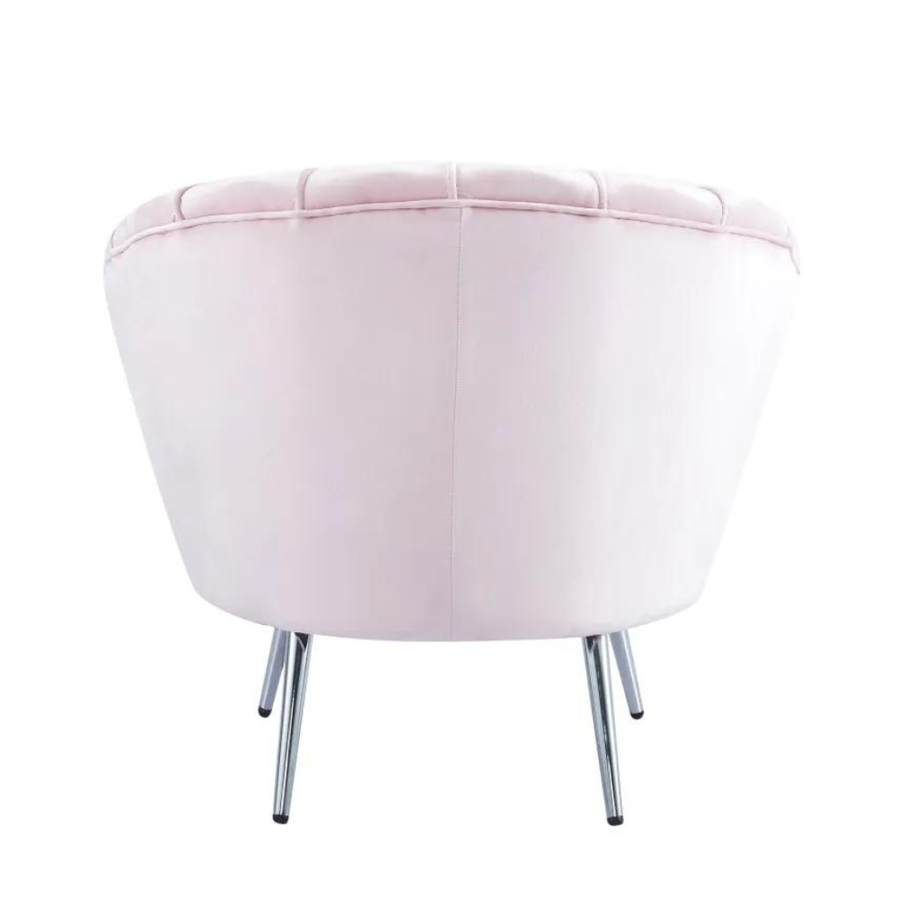Fauteuil Quinconce Argent velours Rose
