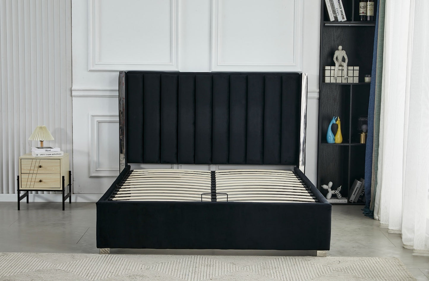 Lit coffre Prince velours noir