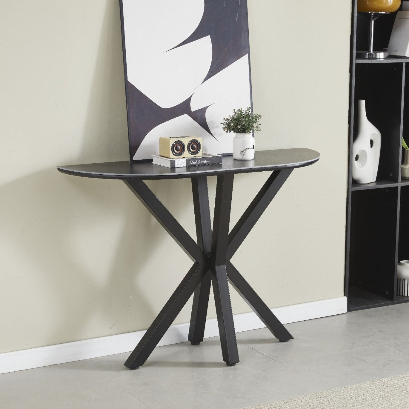 Console Ophelia Noir Plateau Céramique Noir