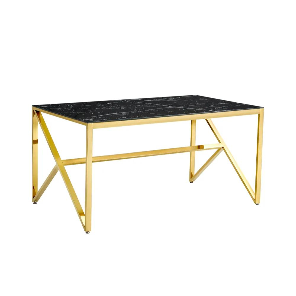 Table à manger Majestic or marbre noir