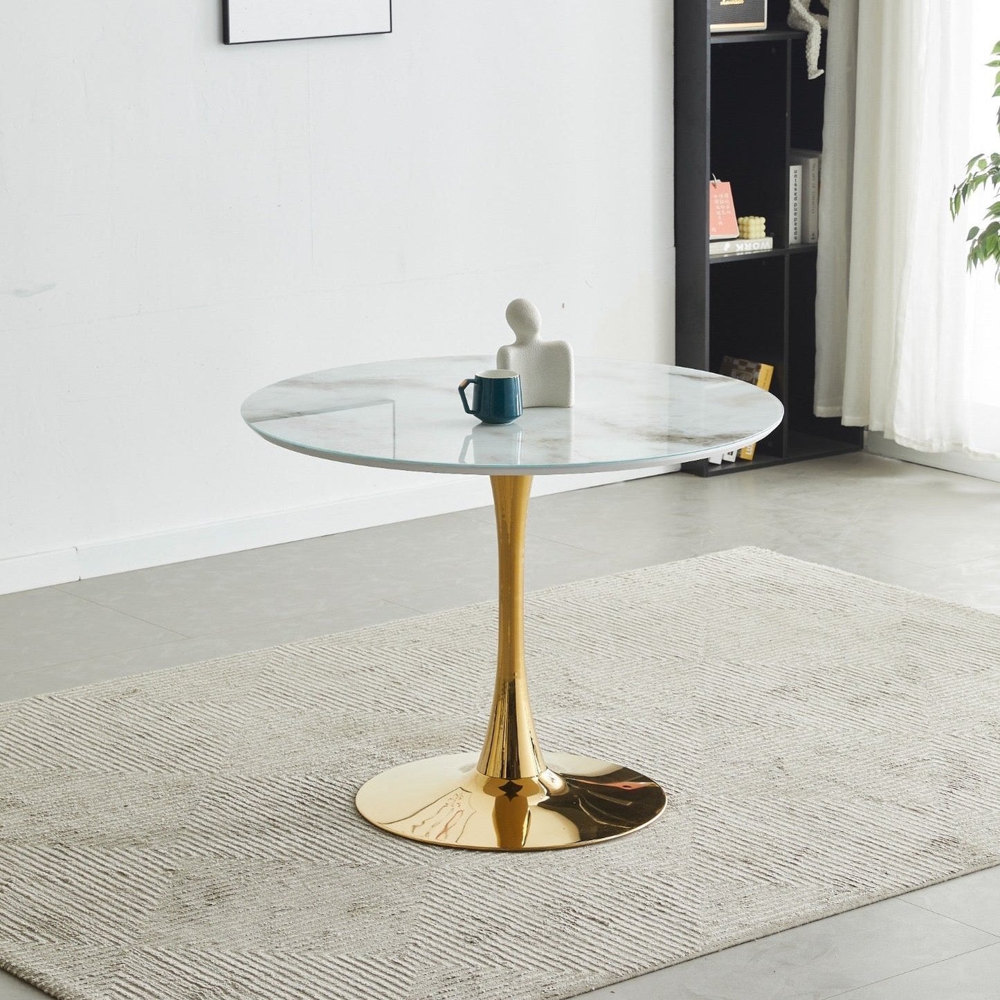 Table à manger Rosa or marbre beige