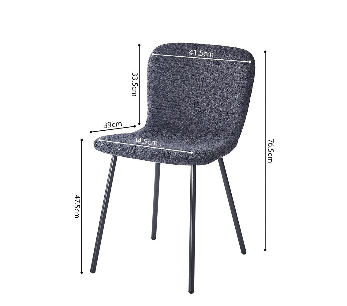 Chaise Susan Bouclé Gris Foncé