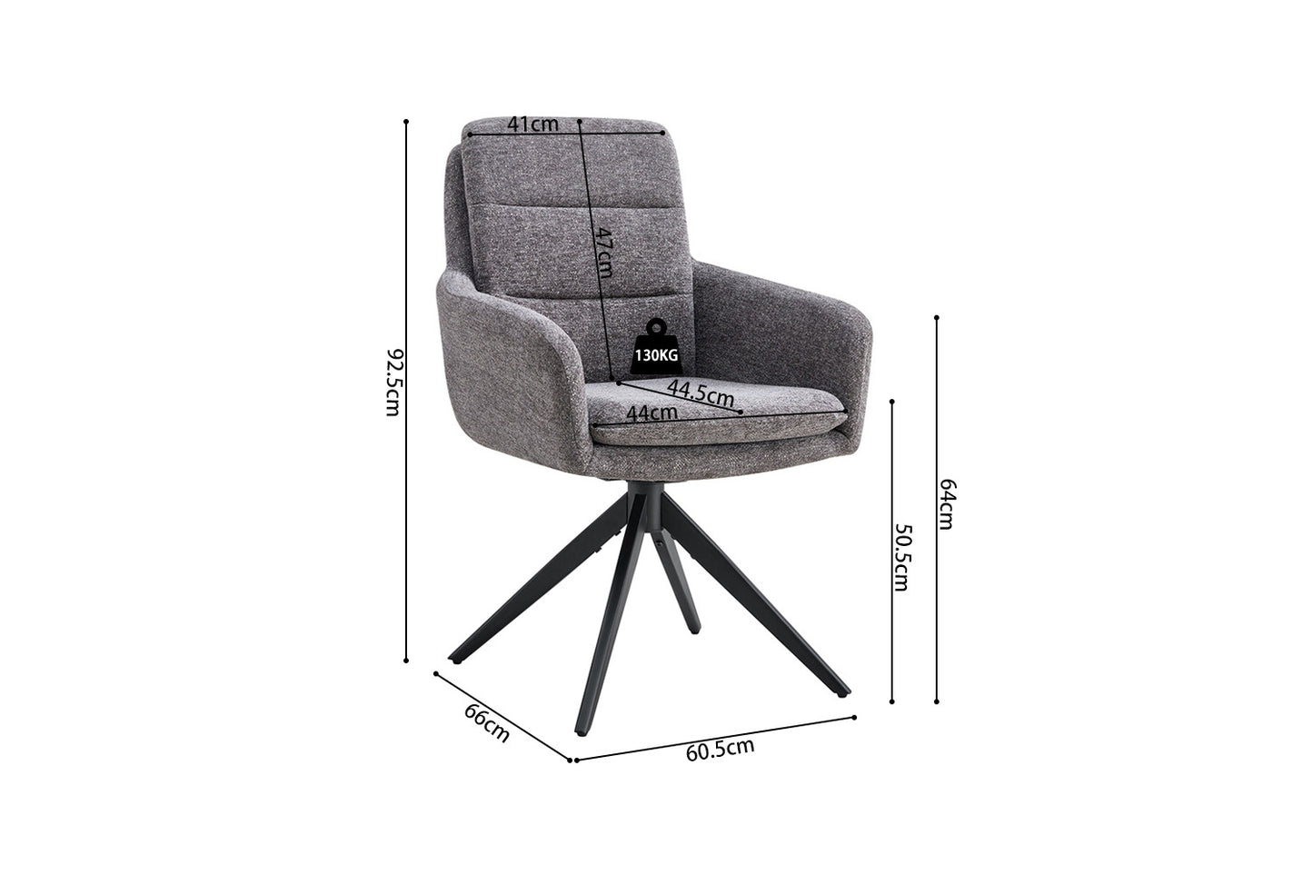 Chaise Lisold Pivotant Tissu Gris foncé