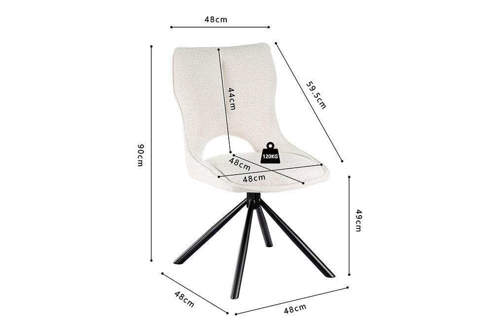 Chaise Mori Pivotant Tissu Ote Beige