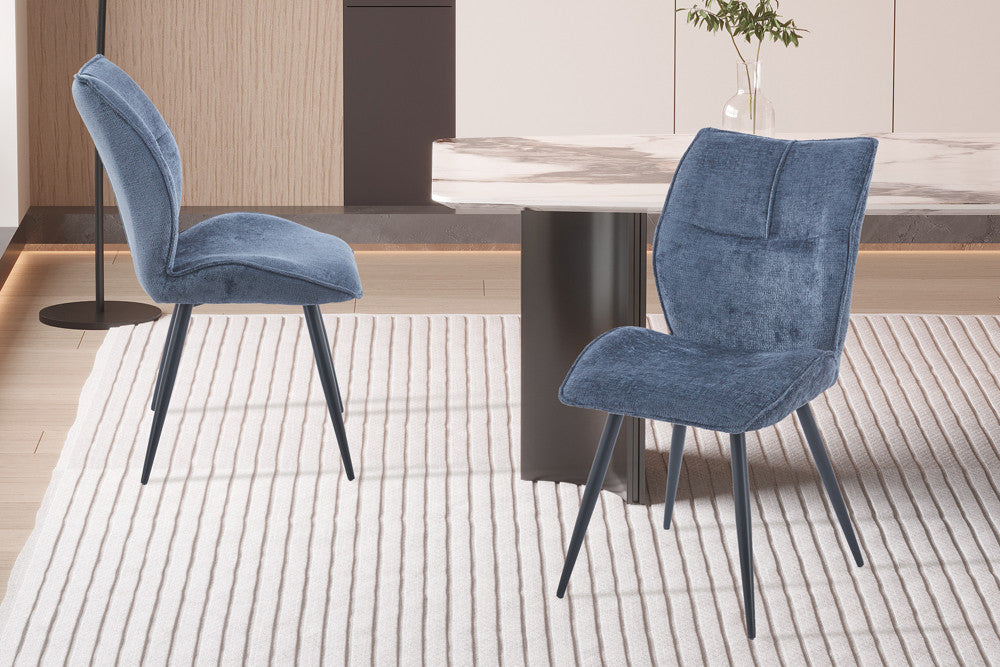 Chaise Faye Tissu Marbella 2 Coloris : Vert et Bleu