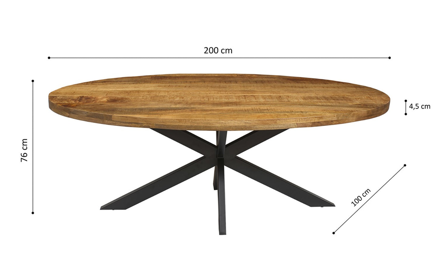 Table à manger Alexa Ovale bois de Manguier