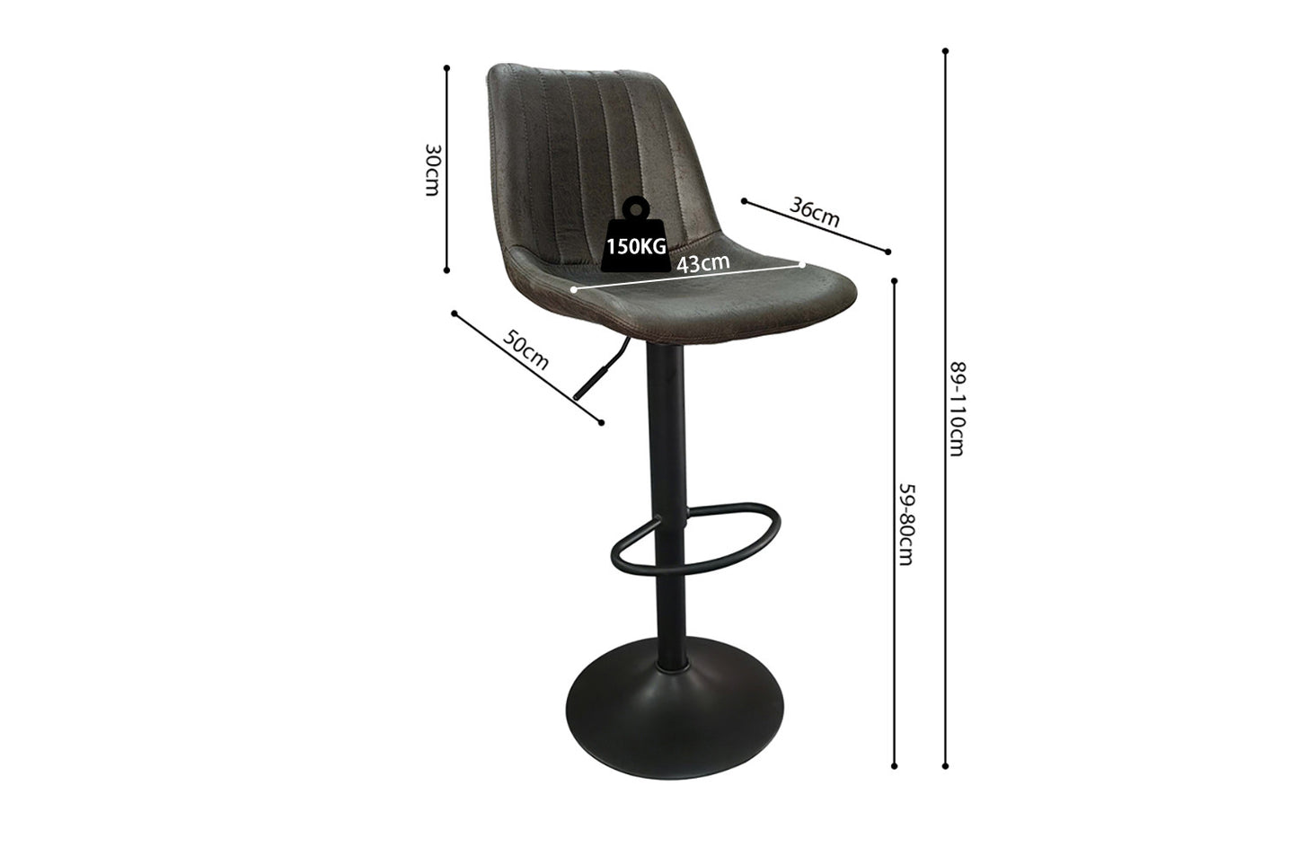 Tabouret de bar Barcelona Brun foncé
