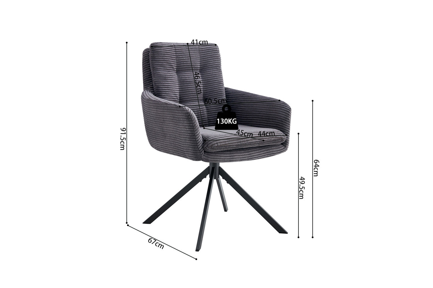 Chaise Luna Pivotant Gris