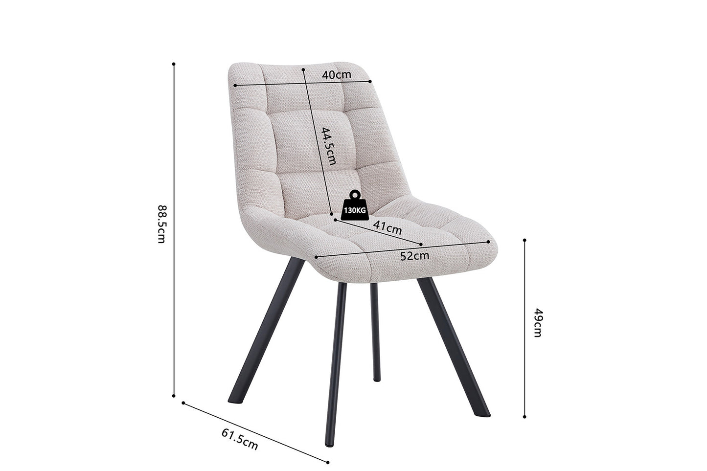 Chaise Lizzy Tissu Ote Share 101 Beige