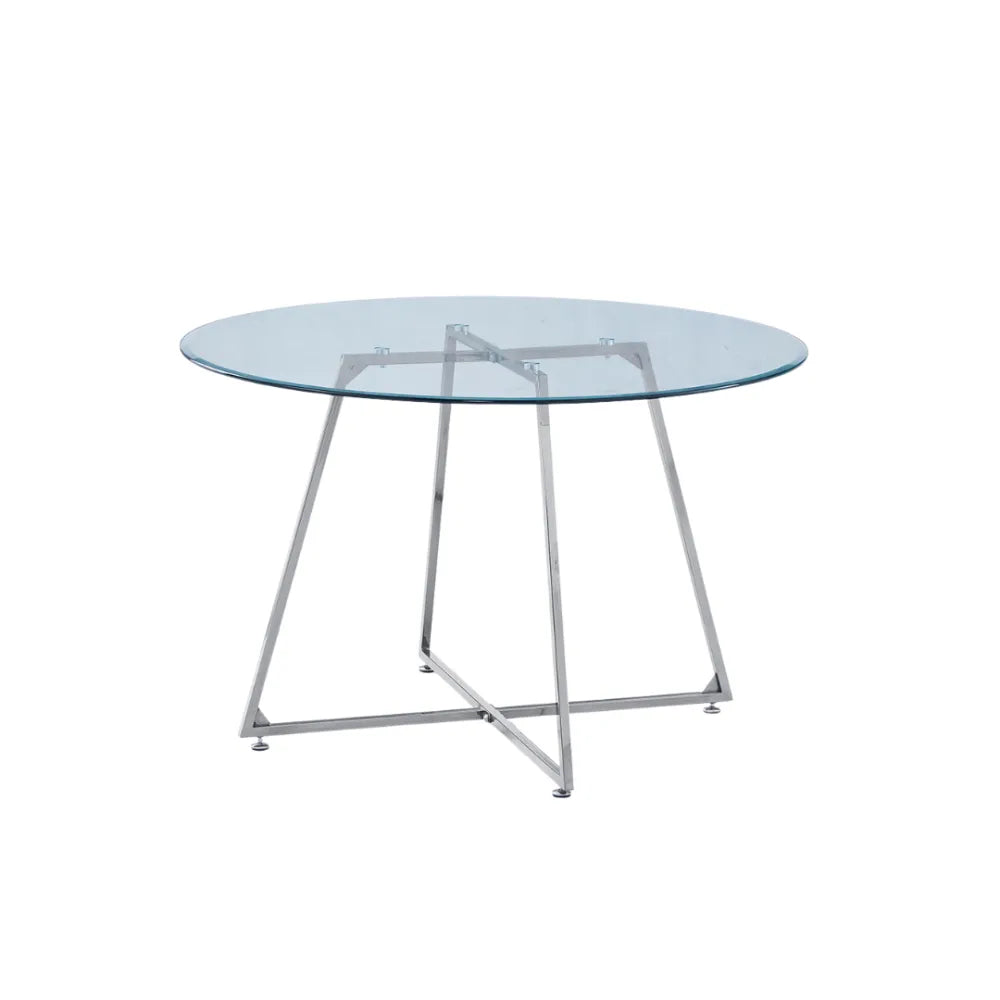 Table à manger Héloïse Argent Verre Transparent
