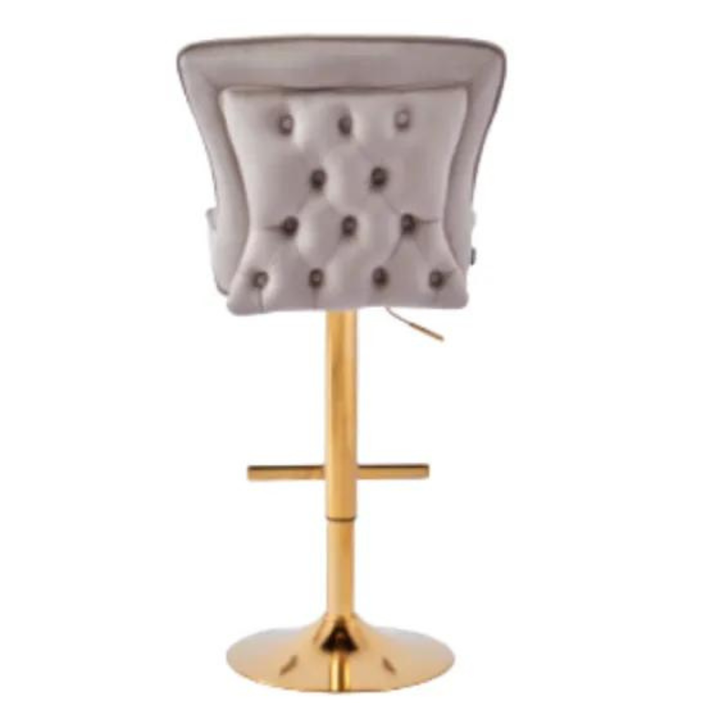 Tabouret de bar Gabrielle Or velours moka