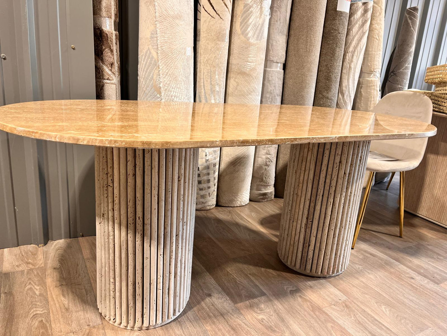 Table à Manger Travertin Octopus 180x90cm