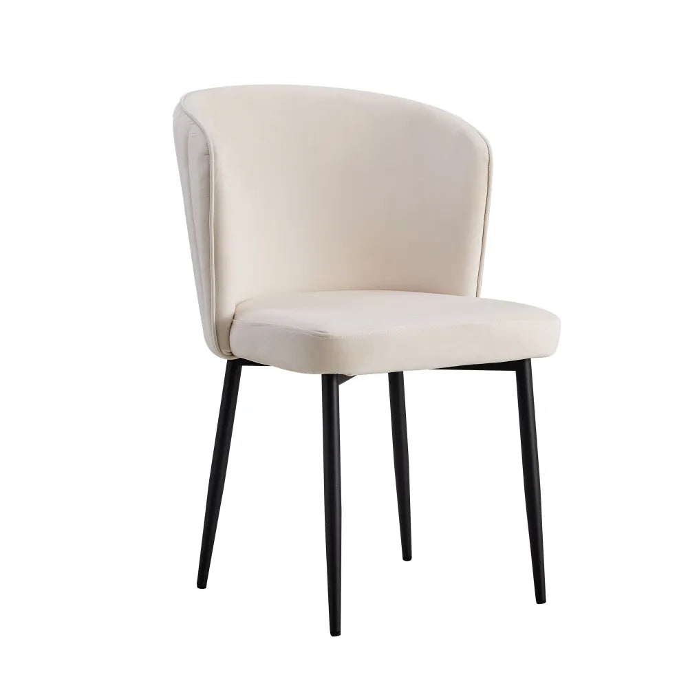 Chaise Diana Noir velours Ecru