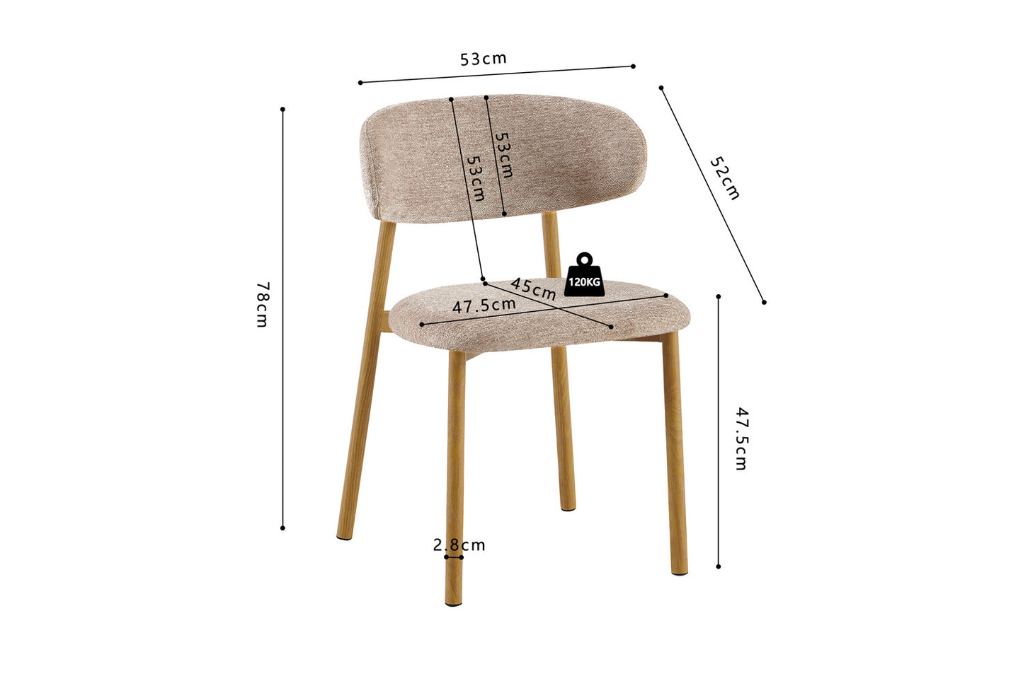 Chaise Savast – Structure effet Bois | ARBA Home