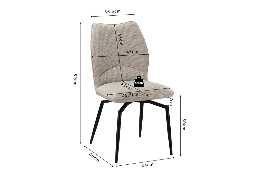 Chaise Strad – Pied Pivotant brun foncé | ARBA Home