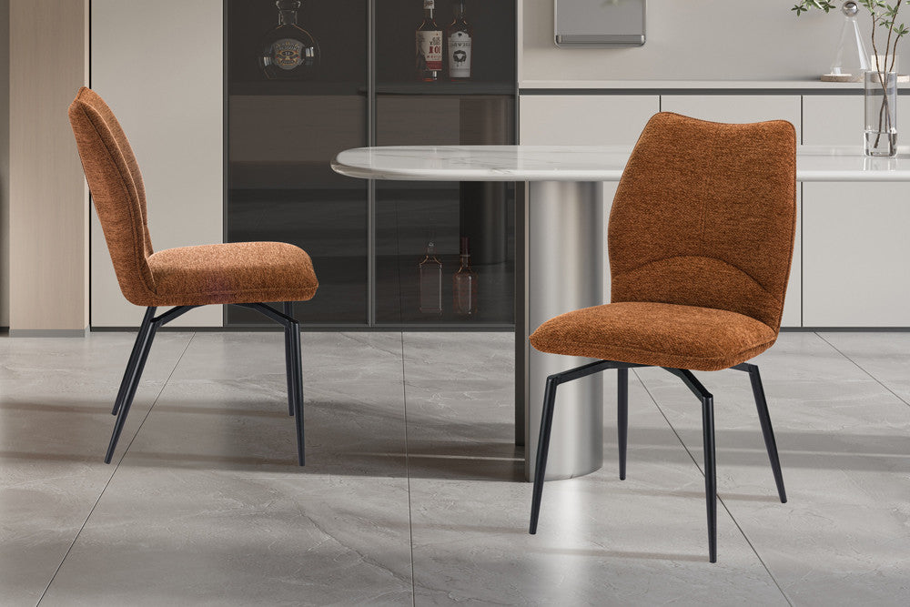 Chaise Strad – Pied Pivotant brun foncé | ARBA Home