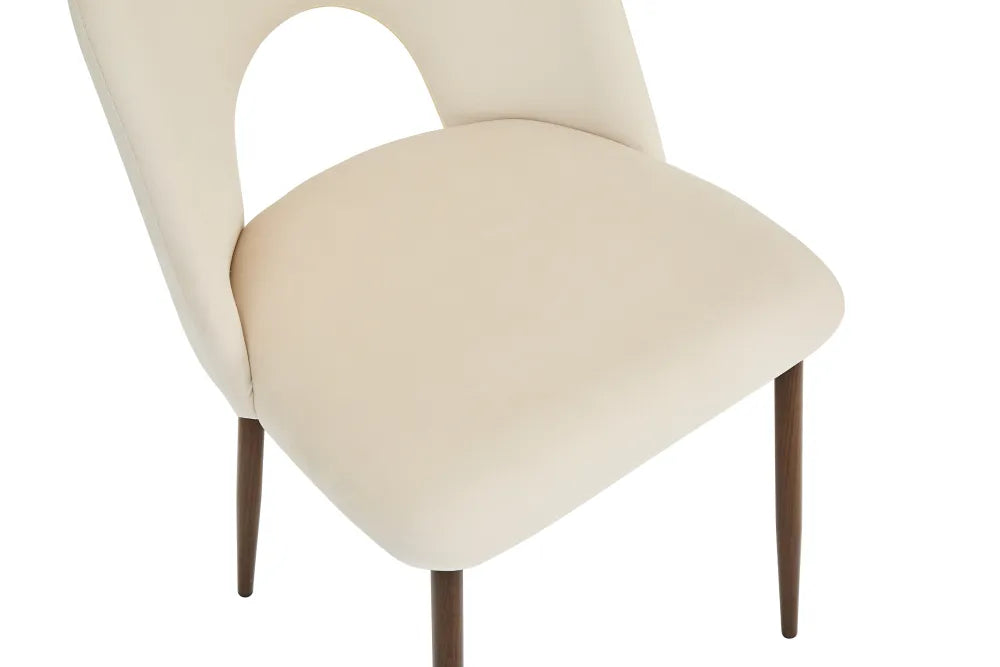 Chaise Teddy Structure Métal effet Bois Noyer | Velours Style Classique