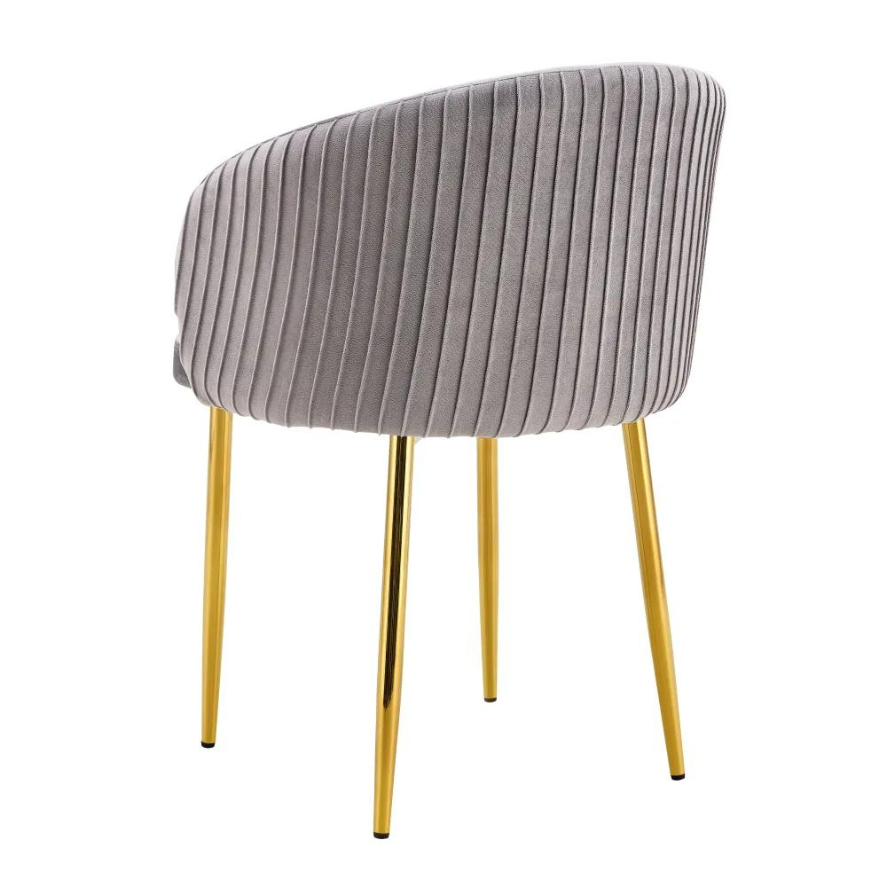 Chaise Carlita Or velours Gris