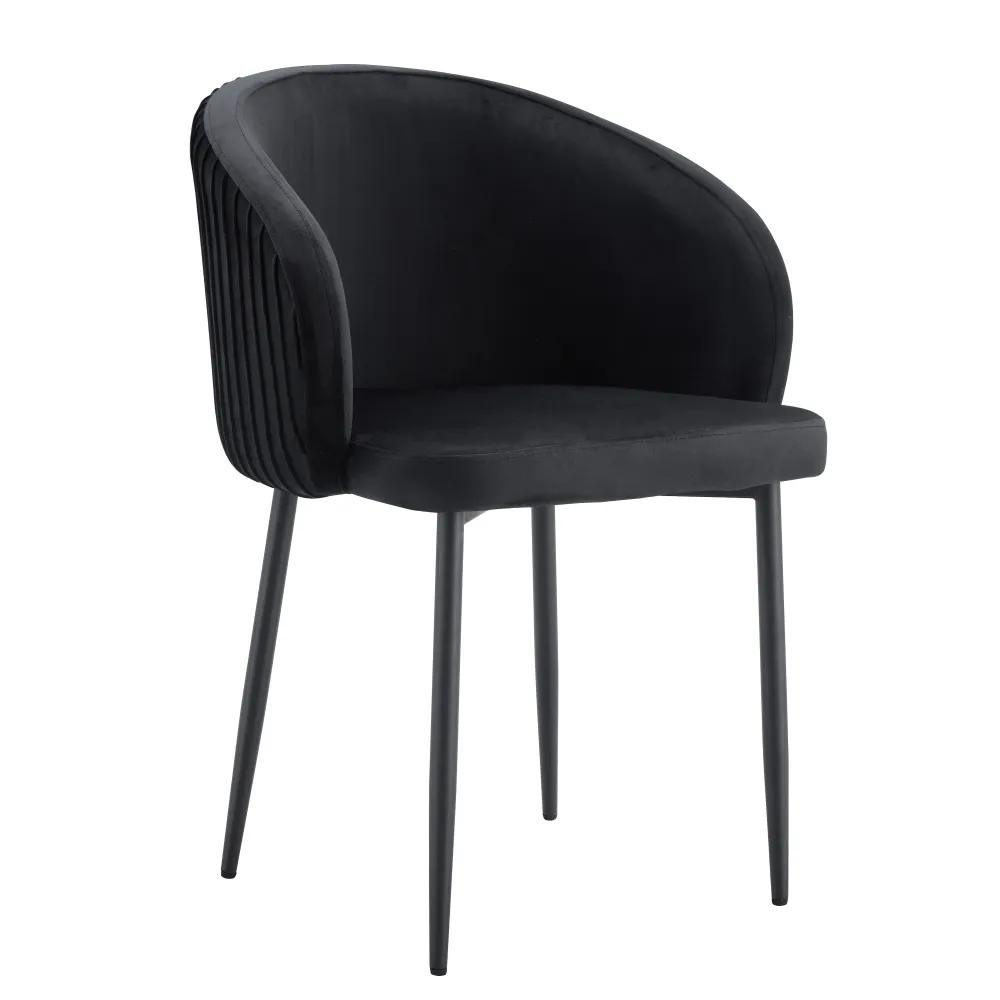 Chaise Carlita Noir velours Noir