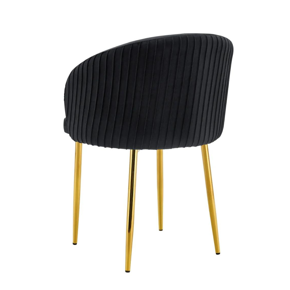 Chaise Carlita Or velours Noir