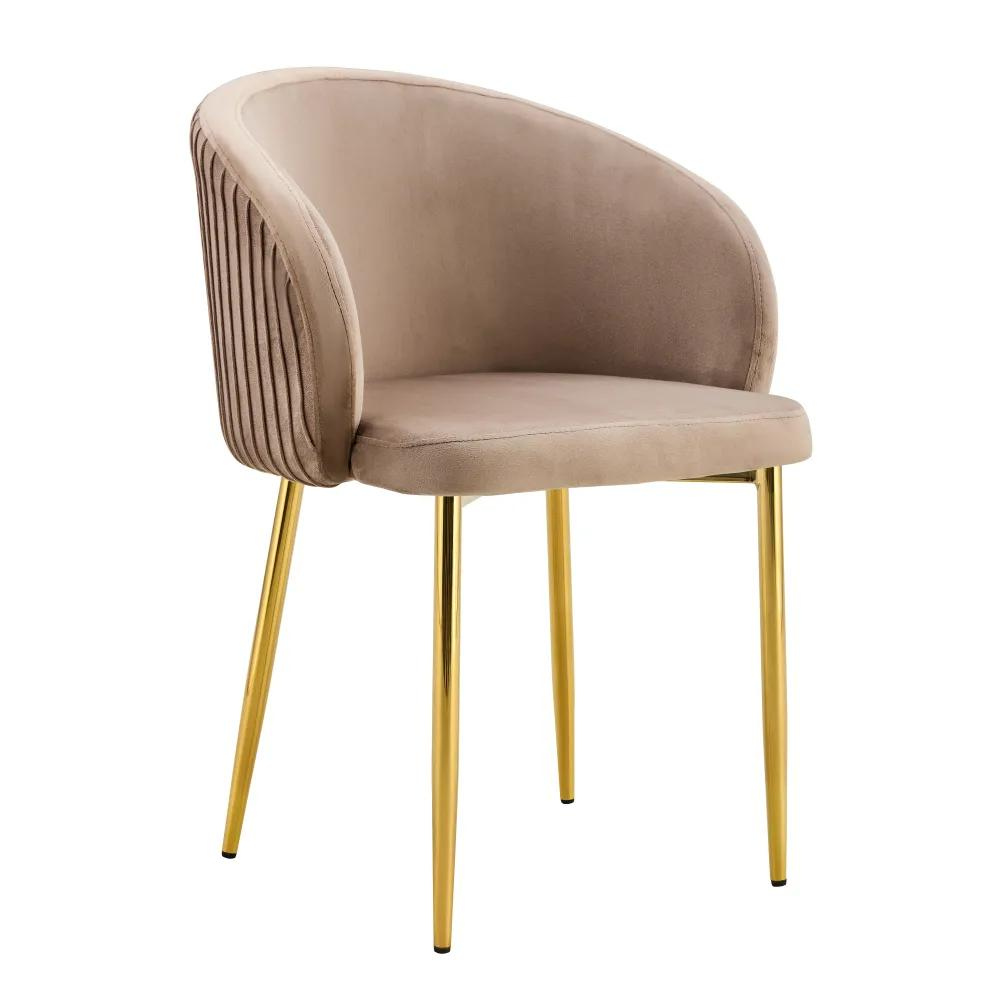 Chaise Carlita Or velours Taupe