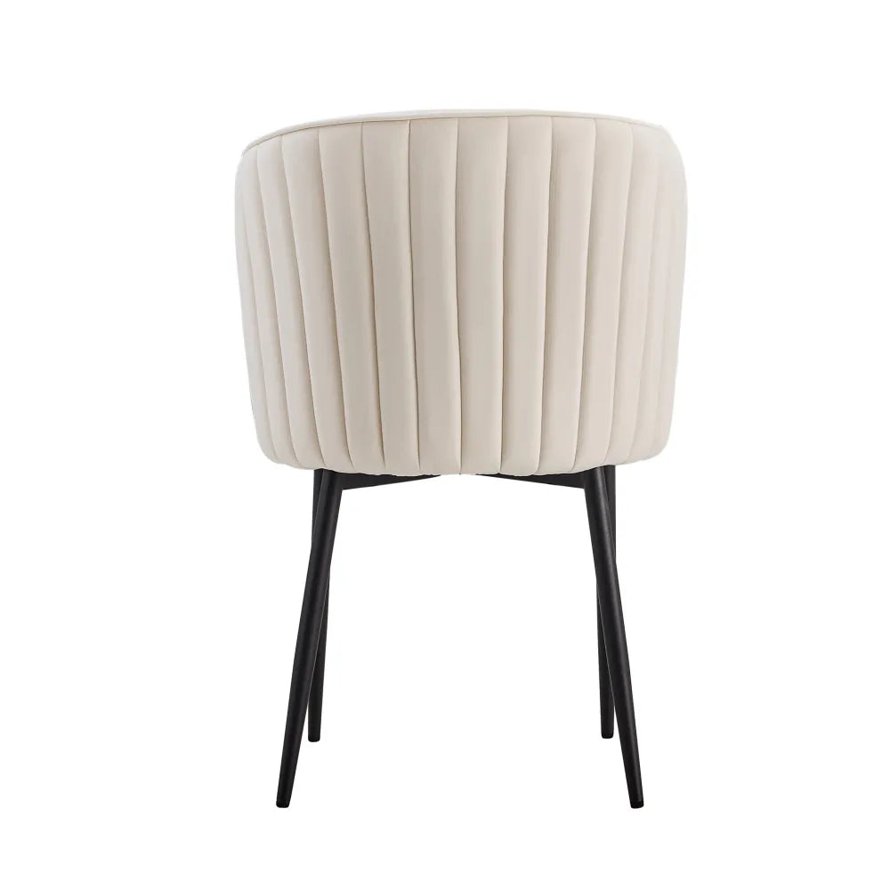 Chaise Diana Noir velours Ecru