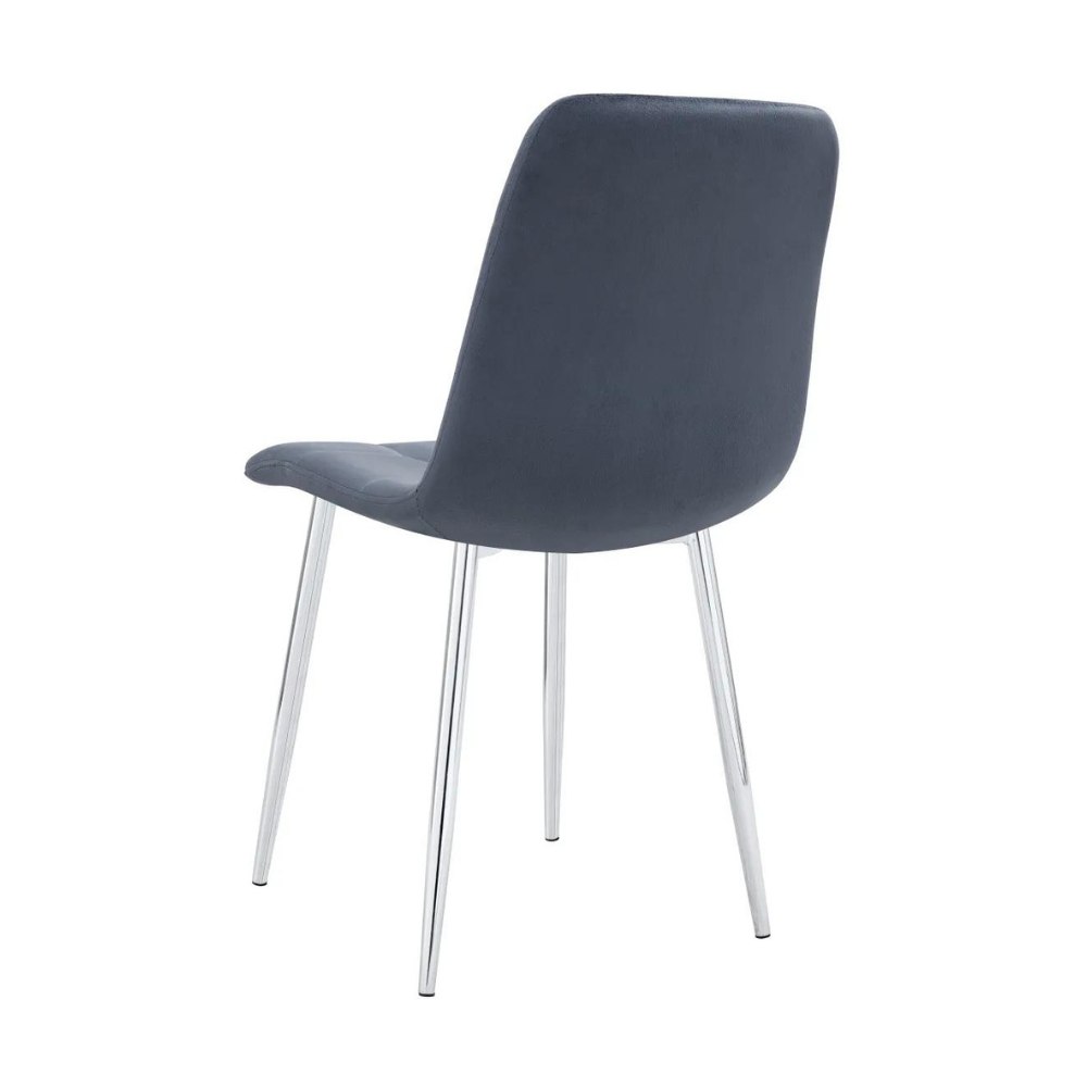 Chaise Elisa Argent velours Anthracite