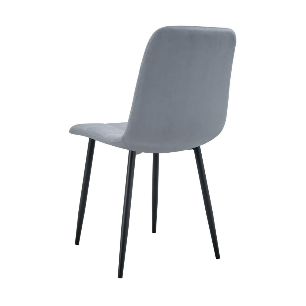 Chaise Elisa Noir velours Gris